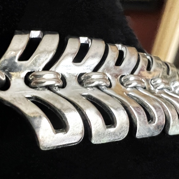 50’s Silver Tone Link Choker Necklace - Picture 4 of 5